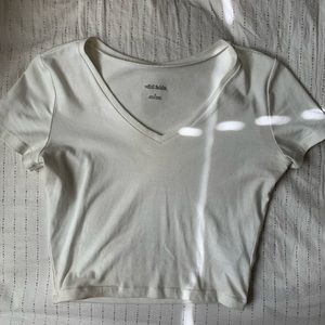plain white crop top